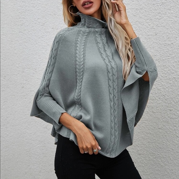 Boho cable knit sweater dark gray - Picture 13 of 16